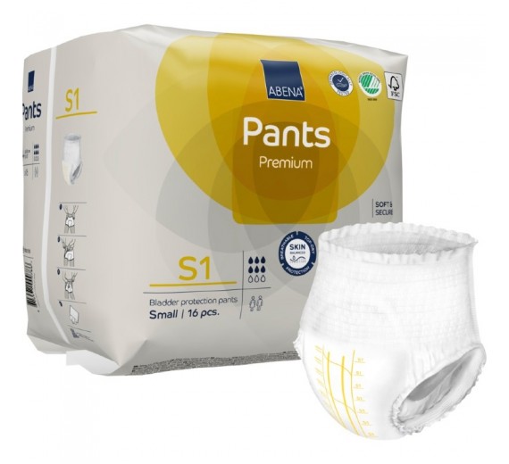 Bukseble, ABENA Pants, S1, gul farvekode, Premium, 6 pakker.