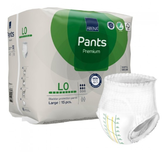 Bukseble, ABENA Pants, L0, grøn farvekode, Premium, 6 pakker.
