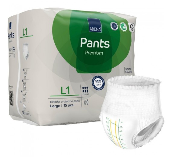Bukseble, ABENA Pants, L1, grøn farvekode, Premium, 15 stk.