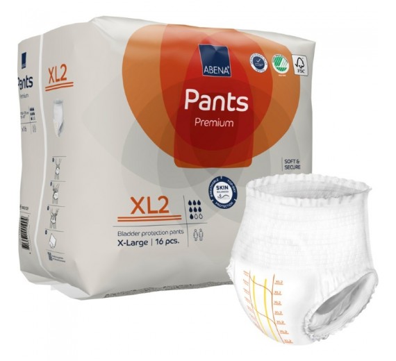 Bukseble, ABENA Pants, XL3, orange farvekode, Premium, 16 stk.