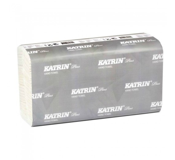 Katrin Plus håndklædeark, 2-lags, 25,5 x 20,3 cm, non stop, hvid, 100% nyfiber