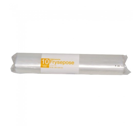 Frysepose Catersource, med skrivefelt, 10 l, klar, 280 x 530 mm, 25 ruller