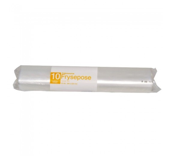 Frysepose Catersource, med skrivefelt, 10 l, klar, 280 x 530 mm, 50 stk./rulle