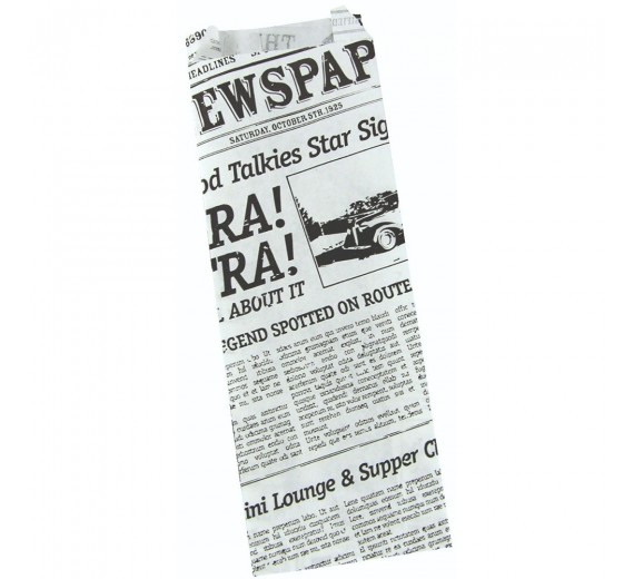 Fransk Hotdog pose, Old News, 70/30 x 185 mm., med fals, 1000 stk.