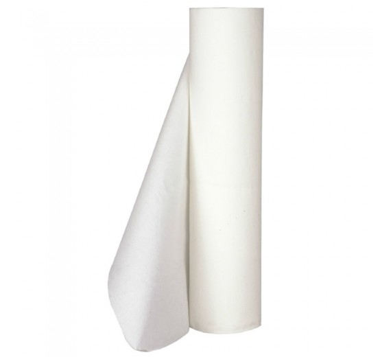 Lejepapir hvid, 2 lag nyfiber, 50 m. pr. rulle, 50 cm bred perforeret, 9 ruller