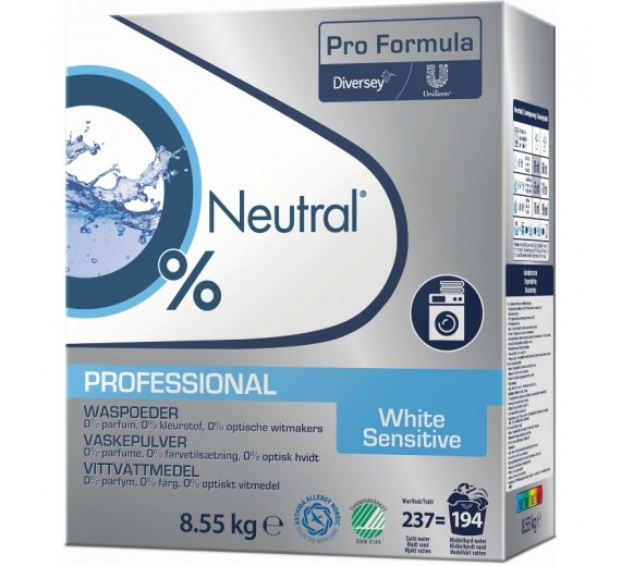 Neutral Professional White Sensitive, vaskepulver, 8,55 kg