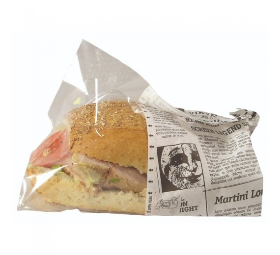 Sandwichpose Old News, 215 x 130 mm. papir/PE, 1000 stk.