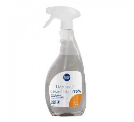 Kiilto overfladedesinfektion, 75% ethanol med sprayer, klar-til-brug, 750 ml.
