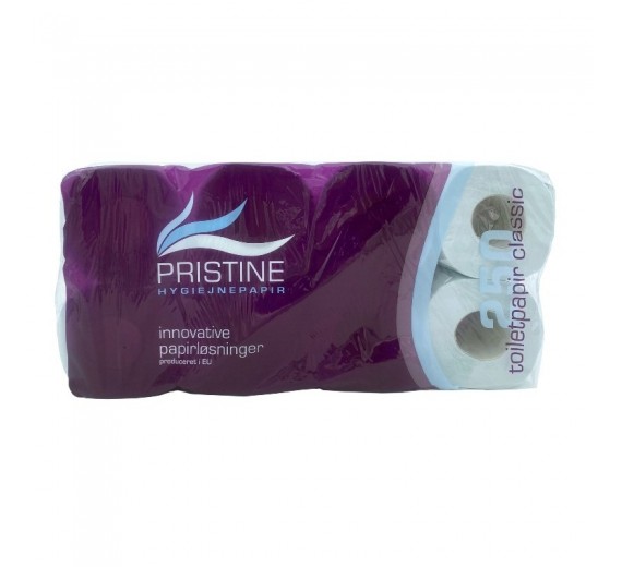 Toiletpapir Pristine Classic, 2-lags, 72 ruller.