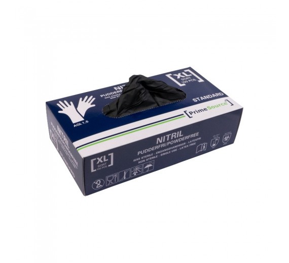 Prime Source Engangshandsker Nitril Sort 100 stk. | XL