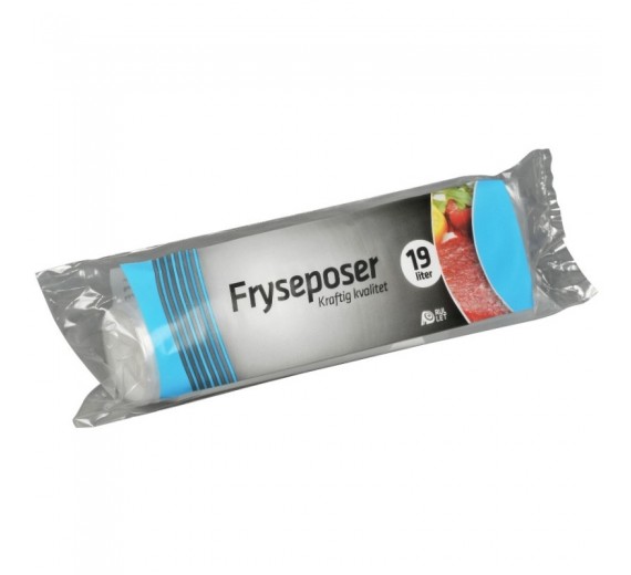Frysepose med skrivefelt, 19 l, klar, 35 x 60 cm, 35 ruller