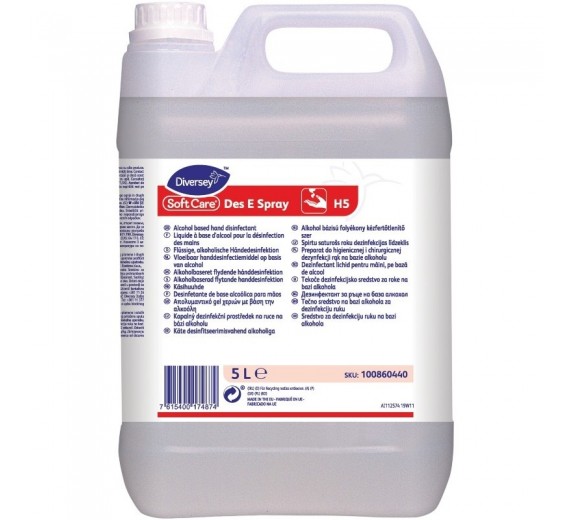 5 liter Hånddesinfektion gel, Diversey Soft Care Des E H5