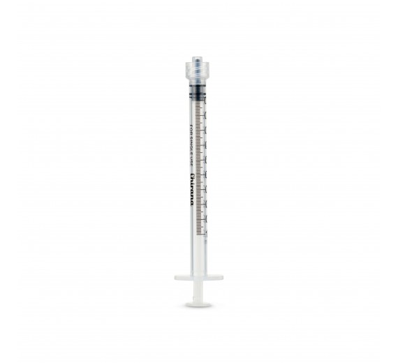 Sprøjte Chirana, 1 ml luer-lock centreret 3 komponent