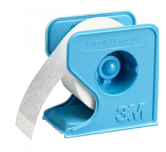 Micropore tape til fiksering. Hvid med dispenser, 1,25 cm x 9,1 m.