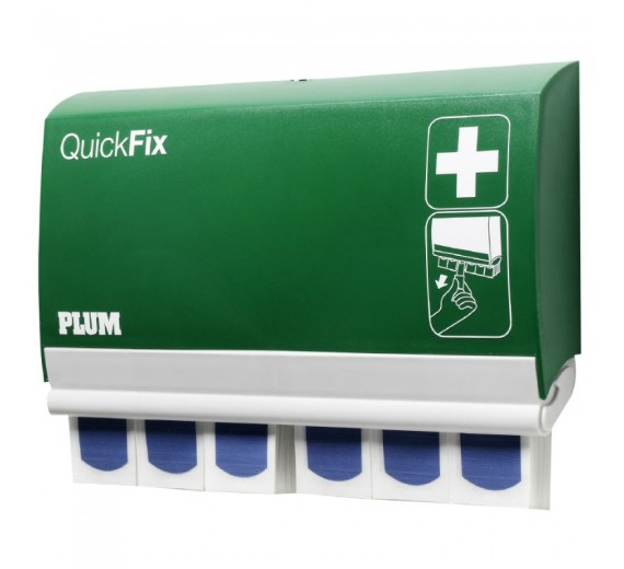 QuickFix Detectable, plasterdispenser inklusive 2 x 45 stk. sporbare blå plastre.