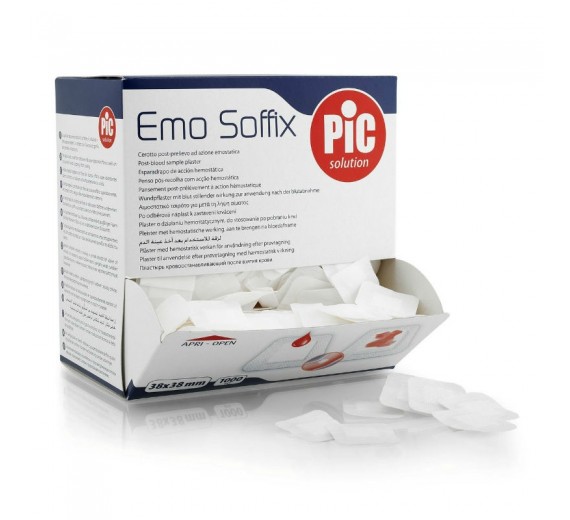 1000 stk. Emo Soffix, hæmostatisk plaster, 3,8 x 3,8 cm