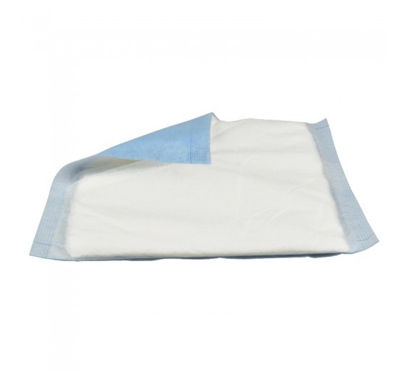Absorberende bandage, ABENA, 20 x 20 cm, hvid, usteril, med blå bagside, 50 stk.