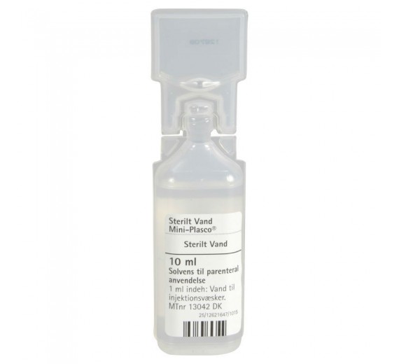 Sterilt vand til injektionsvæske, Mini-Plasco, 10 ml, 20 stk