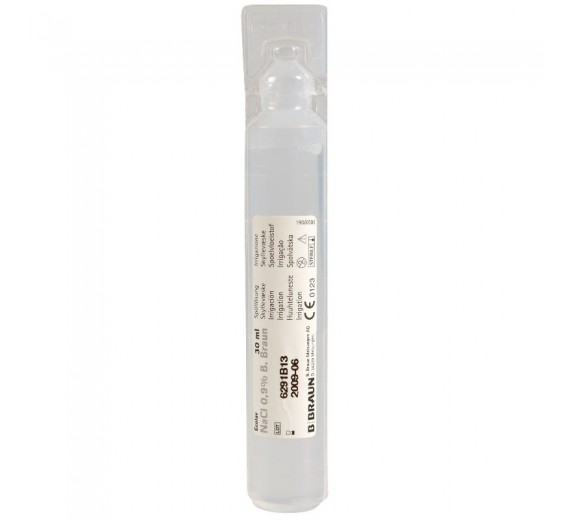 sterilt saltvand, NaCl 0,9%, isotonisk 100 stk. x 30 ml.