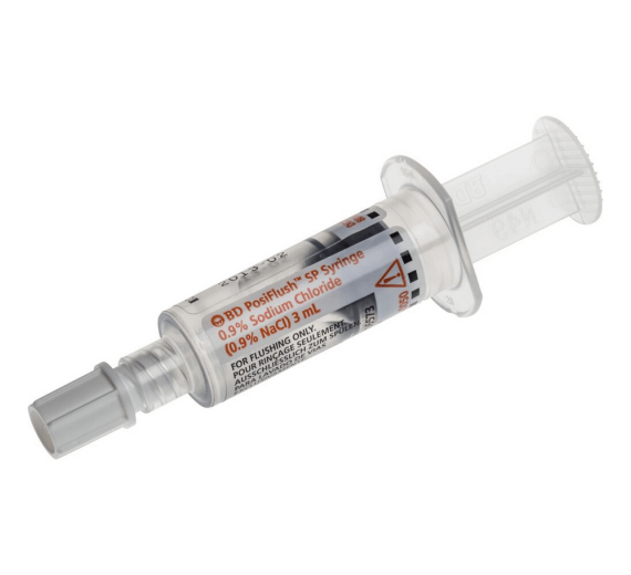 Sprøjte, BD PosiFlush, 3 ml, til I.V., forfyldt med 0,9% Nacl, 1 stk.