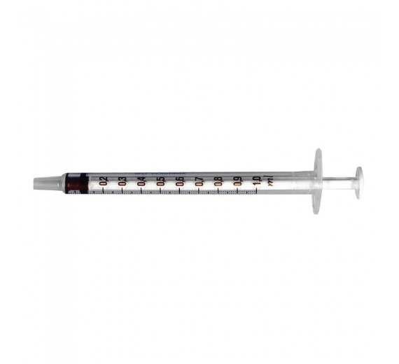 BD Plastipak sprøjte, 1 ml, transparent, luer, centreret, 3 komponent