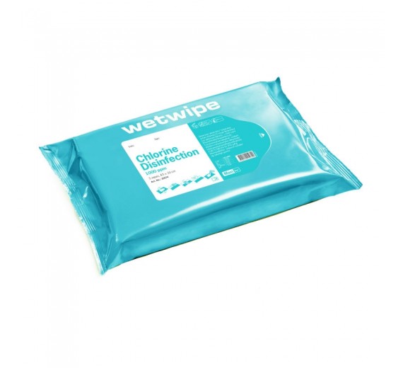 24 pakker Wet Wipe desinfektionsklude med aktivt klor og tensid, Maxi