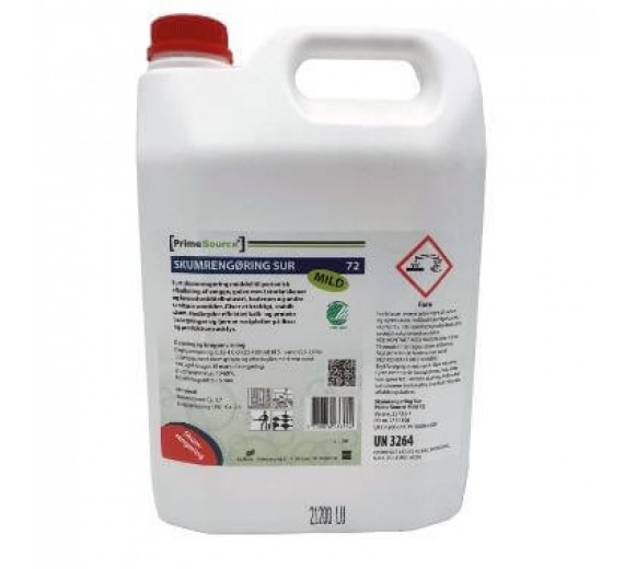 Skumrengøring Prime Source Mild 72 5ltr Surt Svanemærket uden Farve/Parfume