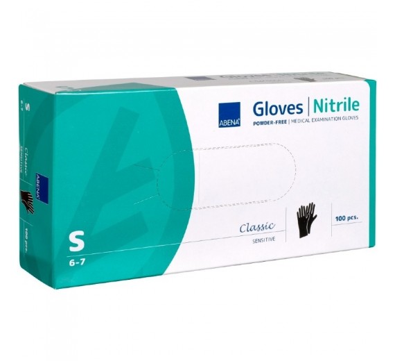 Undersøgelseshandsker Abena Classic Sensitive Sort 100 stk. | Small