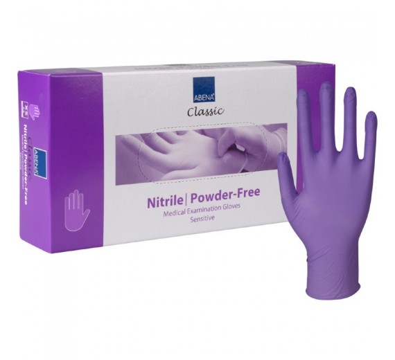 Undersøgelseshandsker ABENA Classic Sensitive Lilla Nitril 100 stk. | XS