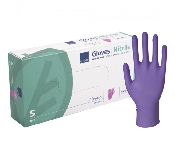 Undersøgelseshandsker ABENA Classic Sensitive Lilla Nitril 100 stk. | Small
