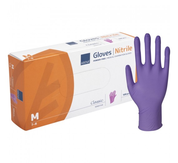 Undersøgelseshandsker ABENA Classic Sensitive Lilla Nitril 100 stk. | Medium