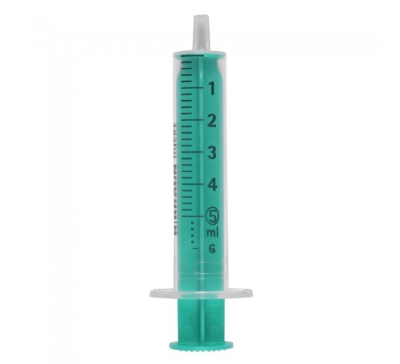 Injekt sprøjte, 5 ml, luer, excentrisk, 2 komponent