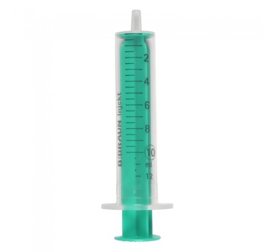 Injekt sprøjte, 10 ml, luer, excentrisk, 2 komponent