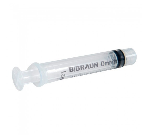Omnifix Solo sprøjte, 2 ml, luer lock, centreret, 3-komponent