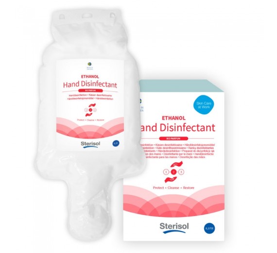 Sterisol hånddesinfektion 85% Ethanol, m/glycerin, 12 x 0,7 l refill.