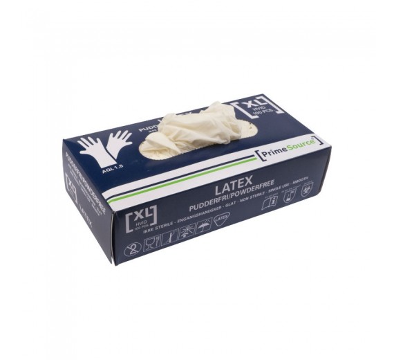 Prime Source Engangshandsker Latex Hvide 100 stk. | XL