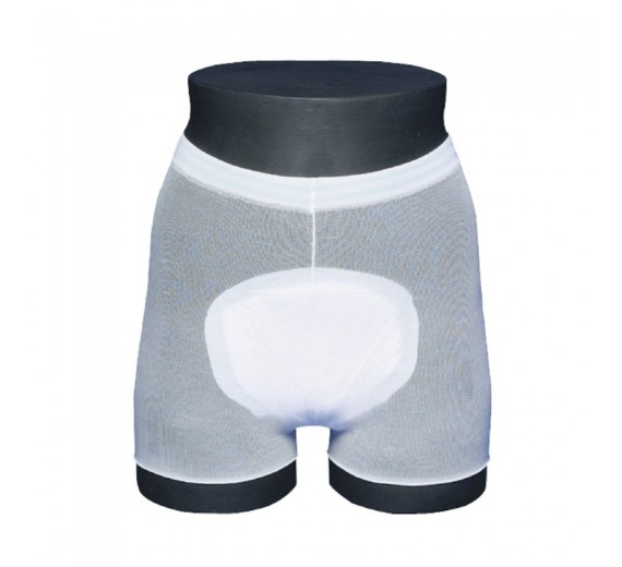Fikseringstrusse ABENA Abri-Fix Pants hvid med ben str. Medium 10 par.