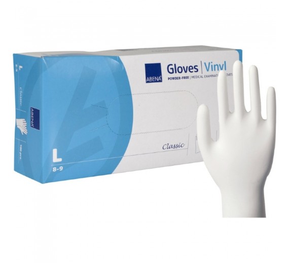 Undersøgelseshandsker Abena Classic Klar Vinyl 100 stk. | Large