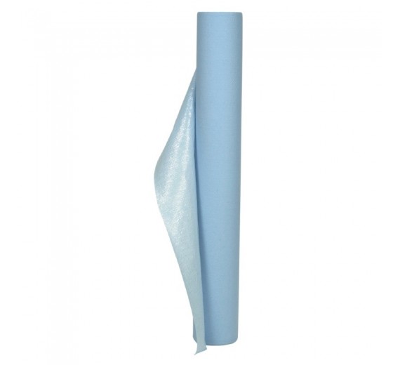 Lejepapir, lyseblå, 65 m pr. rulle, 70 cm bred, uperforeret, med PE-belægning, 1 rulle