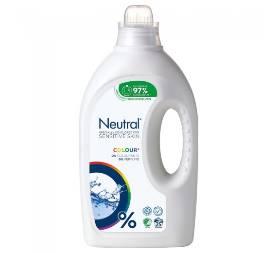 Tøjvask flydende Neutral Colour, uden parfume, blegemiddel el. optisk hvidt, 1250 ml
