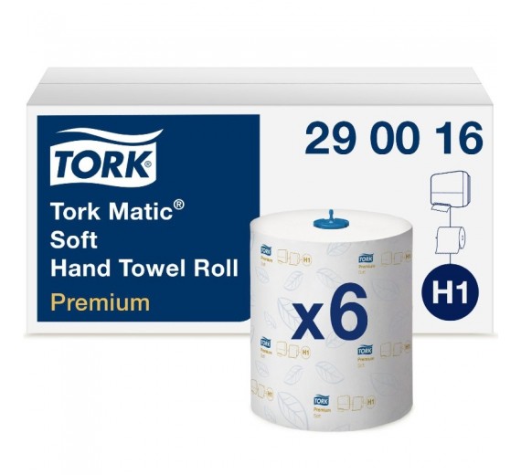 Tork Premium H1, Tork Matic Soft aftørringsruller, 2-lags, 6 ruller