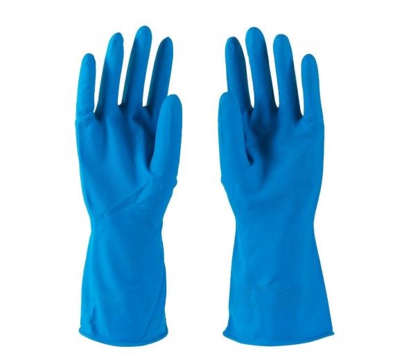 Fit-On latex husholdningshandske fødevaregodkendt Blå 1 par | Large