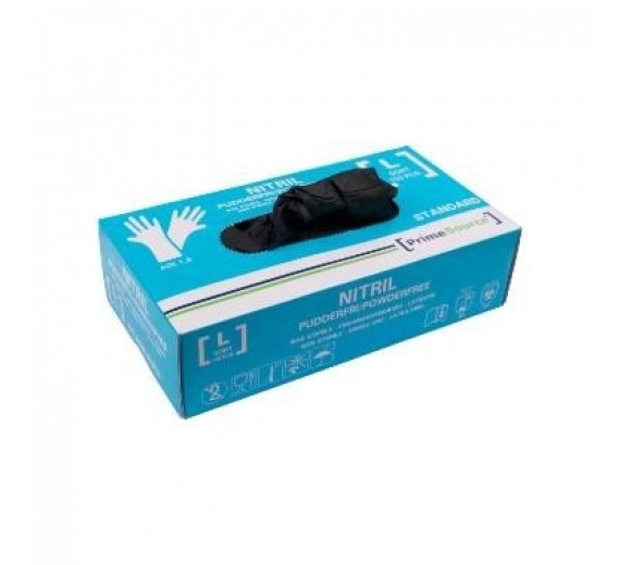 Prime Source Engangshandsker Nitril Sort 100 stk. | Large
