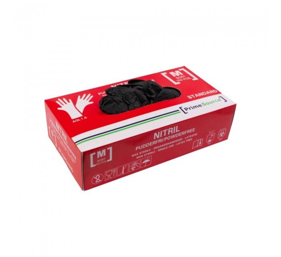 Prime Source Engangshandsker Nitril Sort 100 stk. | Medium