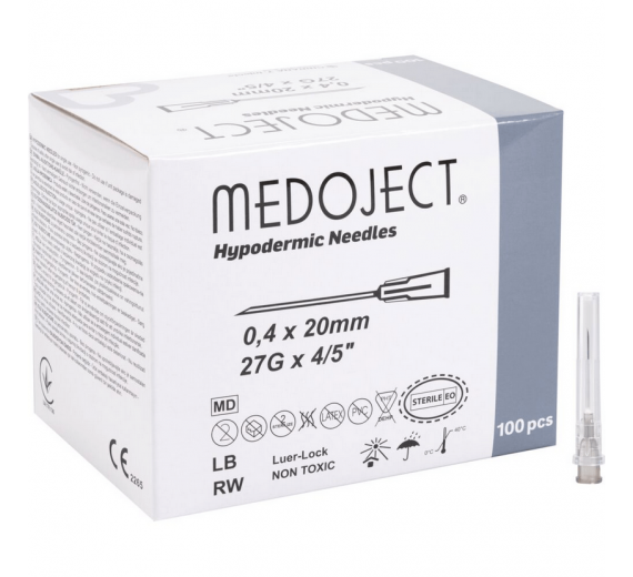 Kanyle Medoject 20mm Ø0,4mm grå 27G x 1 4/5"