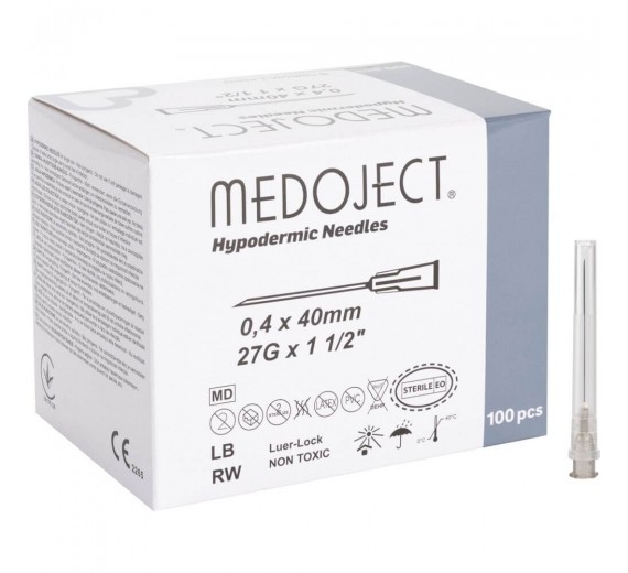 Kanyle, Medoject, grå, 27G, x 1 1/2" 0,4 x 40mm steril