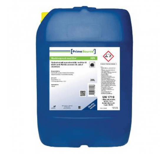 Maskinopvask Flydende Prime Source Ren 24.2kg med Klor Blødt til belægninger