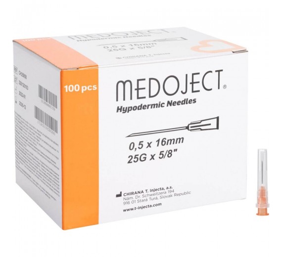 Kanyle, Medoject, orange, 25G, x 5/8" 0,5 x 16mm, steril