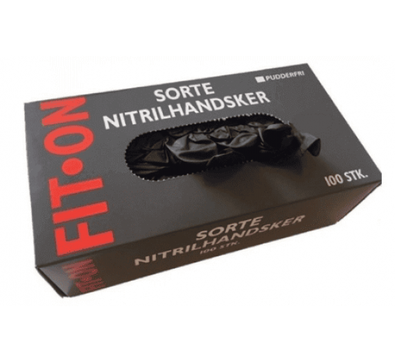 Fit-On engangshandsker Sort 100 stk. | Large