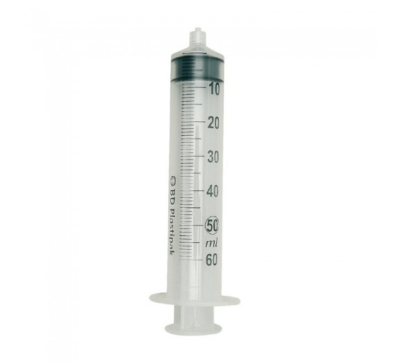 BD Plastipak Sprøjte, 50/60 ml, luer lock, centreret, 3 komponent
